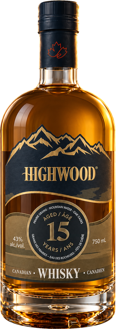 A bottle of Highwood 15 Year Old Canadian Whisky